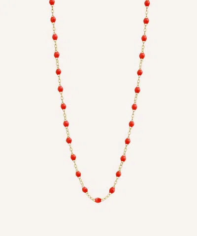 Gigi Clozeau 18ct Gold Classic Gigi Bead Necklace In Coral In Red
