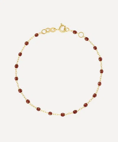 Gigi Clozeau 18ct Gold Classic Gigi Moka Resin Bead Bracelet In Brown