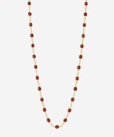 Gigi Clozeau 18ct Gold Classic Gigi Moka Resin Bead Necklace In Multi