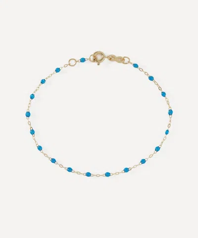 Gigi Clozeau 18ct Gold Classic Gigi Resin Bead Bracelet In Blue