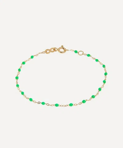 Gigi Clozeau 18ct Gold Classic Gigi Resin Bead Bracelet In Green