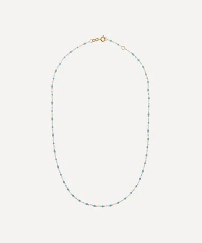 Gigi Clozeau 18ct Gold Classic Gigi Resin Bead Necklace In Blue