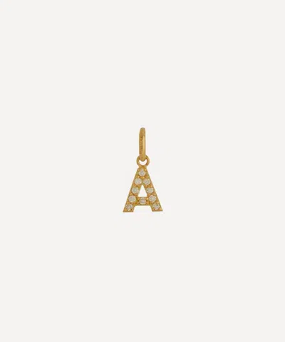 Gigi Clozeau 18ct Gold Lucky Letter A Diamond Pendant