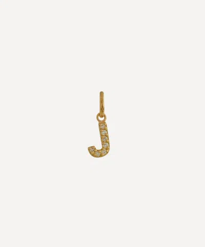 Gigi Clozeau 18ct Gold Lucky Letter J Diamond Pendant