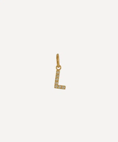 Gigi Clozeau 18ct Gold Lucky Letter L Diamond Pendant
