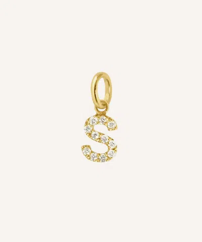 Gigi Clozeau 18ct Gold Lucky Letter S Diamond Pendant
