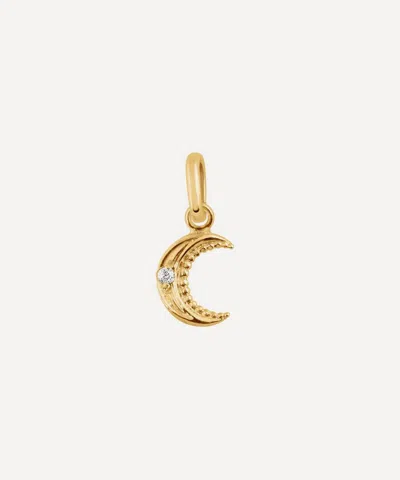 Gigi Clozeau 18ct Gold Petite Moon Diamond Pendant Charm