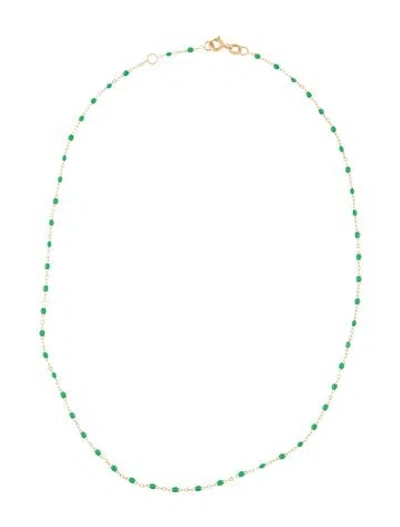 Pre-owned Gigi Clozeau 18k Classic Gigi Enamel Necklace, 16.75" In Green