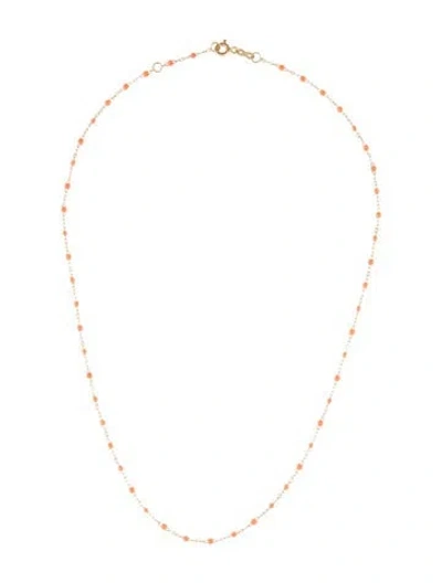 Pre-owned Gigi Clozeau 18k Enamel Classic Gigi Mandarine Necklace, 16" In Orange