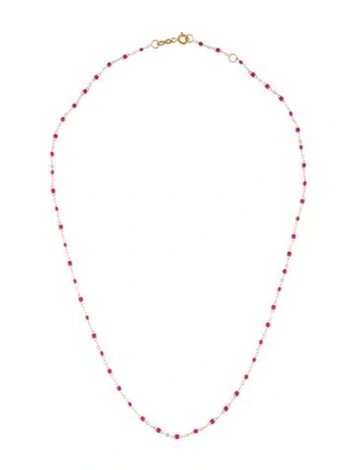 Pre-owned Gigi Clozeau 18k Gigi Classic Station Necklace, 16.5" In Pink