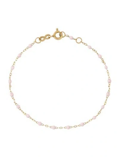 Pre-owned Gigi Clozeau 18k Resin Bead Classic Gigi Bracelet, 6.5" In Pink