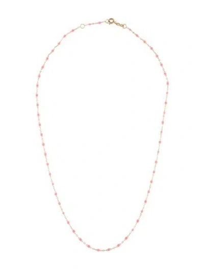 Pre-owned Gigi Clozeau 18k Resin Classic Gigi Necklace, 17.75" In Pink