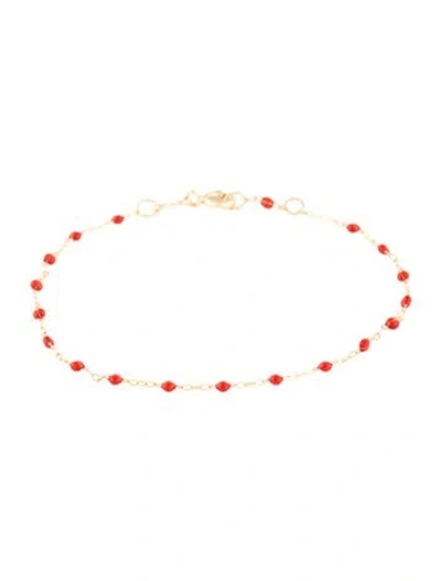 Pre-owned Gigi Clozeau 18k Resin Classic Gigi Station Bracelet, 6.5" In Red