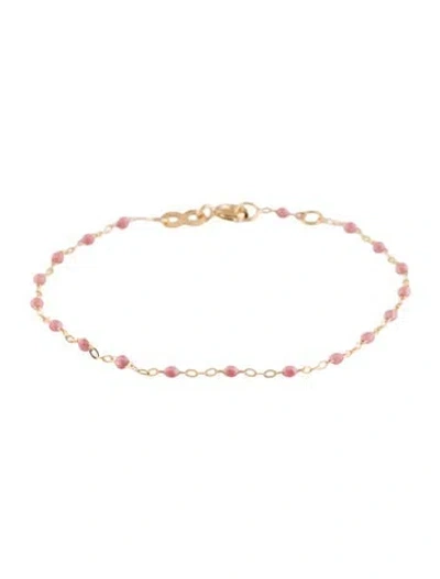 Pre-owned Gigi Clozeau 18k Resin Link Bracelet, 6.5" In Pink