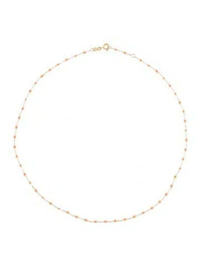 Pre-owned Gigi Clozeau 18k Resin Mandarine Classic Gigi Chain Necklace, 16.5" In Orange