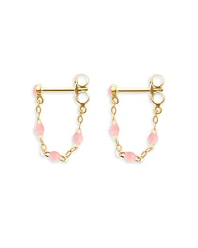 Gigi Clozeau 18k Yellow Gold Classic Gigi Chain Earrings In Pink/gold