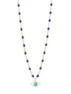 Gigi Clozeau 18k Yellow Gold Classic Gigi Eye Necklace In Blue
