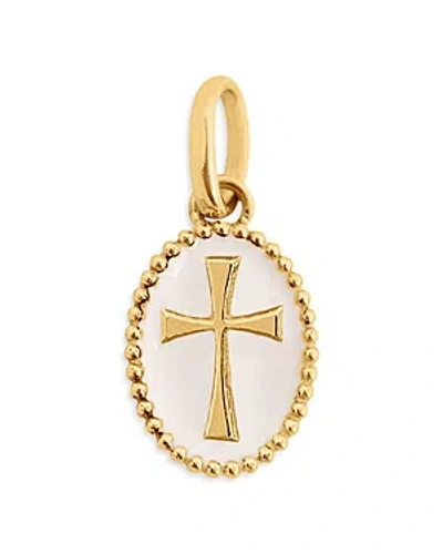 Gigi Clozeau 18k Yellow Gold Cross Pendant In White/gold