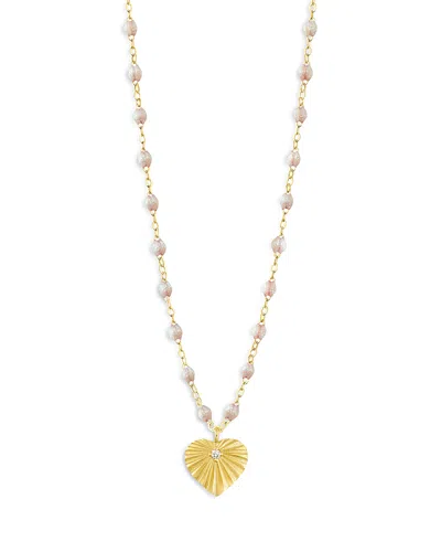 Gigi Clozeau 18k Yellow Gold Heart Lumiere Diamond & Opal Sunray Heart Pendant Necklace, 16.1-16.5 In Opal/gold
