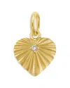 Gigi Clozeau 18k Yellow Gold Heart Lumiere Diamond Sunray Heart Pendant In Gold