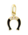 Gigi Clozeau 18k Yellow Gold Lucky Diamond Accent Black Resin Horseshoe Pendant In Gold