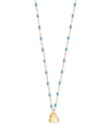 Gigi Clozeau 18k Yellow Gold Lucky Heart Pendant Necklace, 15.7 In Blue/gold