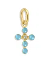 Gigi Clozeau 18k Yellow Gold Madone Croix Resin Bead & Diamond Cross Pendant, 0.01 Tcw In Blue