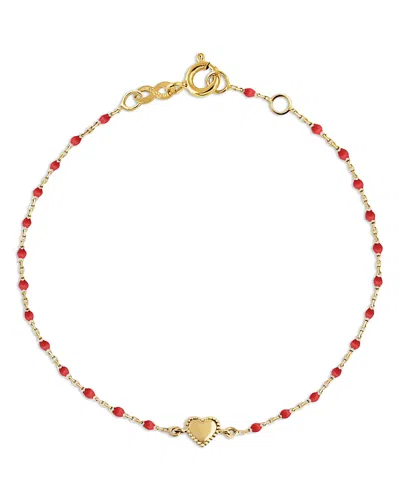 Gigi Clozeau 18k Yellow Gold Mini Gigi Lucky Heart Bracelet In Multi