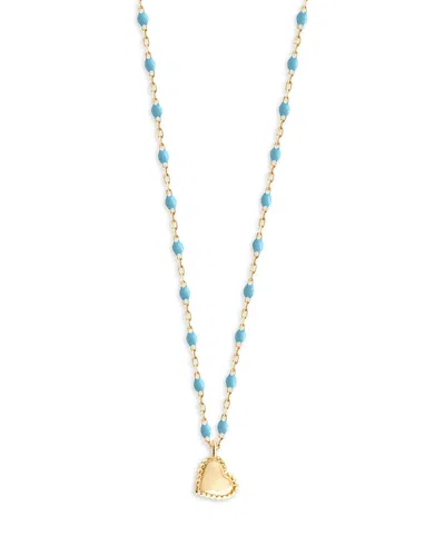 Gigi Clozeau 18k Yellow Gold Mini Gigi Lucky Heart Resin Bead Pendant Necklace, 15-3-15.7