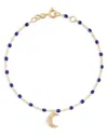 Gigi Clozeau 18k Yellow Gold Pirate Diamond & Lapis Petite Moon Bracelet In Blue/gold