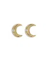 Gigi Clozeau 18k Yellow Gold Pirate Diamond Moon Stud Earrings In Gold