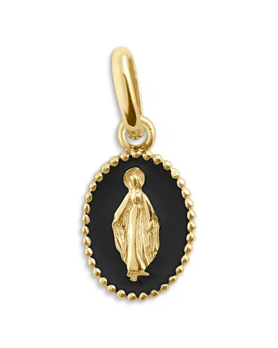 Gigi Clozeau 18k Yellow Gold Resin Madone Pendant In Black