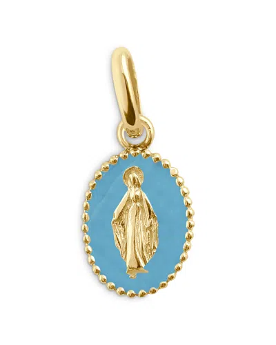 Gigi Clozeau 18k Yellow Gold Resin Madone Pendant In Blue