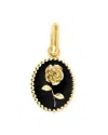 Gigi Clozeau 18k Yellow Gold Rose Pendant In Black/gold