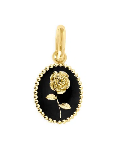 Gigi Clozeau 18k Yellow Gold Rose Pendant In Black/gold