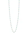 Gigi Clozeau 18k Yellow Gold Sautoir Turquoise Beaded Necklace, 34 In Blue/gold
