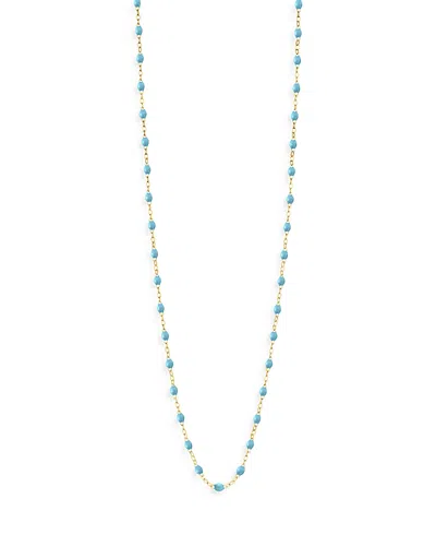 Gigi Clozeau 18k Yellow Gold Sautoir Turquoise Beaded Necklace, 34 In Blue/gold