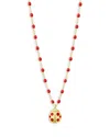 Gigi Clozeau 18k Yellow Gold Voyage Ladybug Poppy Pendant Necklace, 16.1 In Red/gold