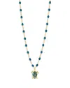Gigi Clozeau 18k Yellow Gold Voyage Resin Bead Turtle Pendant Necklace, 16.1-16.5 In Green