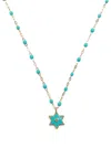 Gigi Clozeau 18kt Gold Étoile Diamond And Turquoise Necklace In Blue