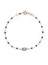 Gigi Clozeau 18kt Yellow Gold Evil Eye Turquoise And Diamond Bracelet In 黑色