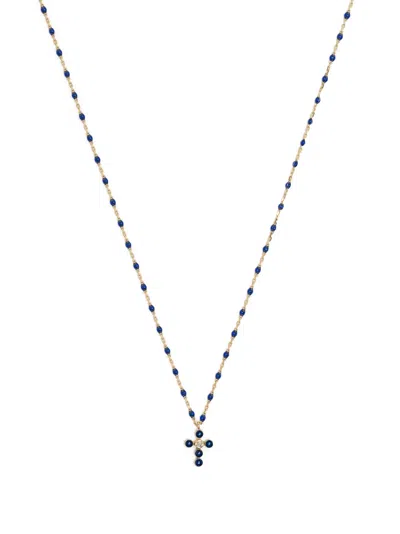Gigi Clozeau 18kt Yellow Gold Lapis Lazuli And Diamond Necklace In Blue