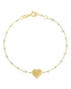 Gigi Clozeau Gig Clozeau 18k Yellow Gold Heart Lumiere Diamond & Opal Bracelet In Cream/gold