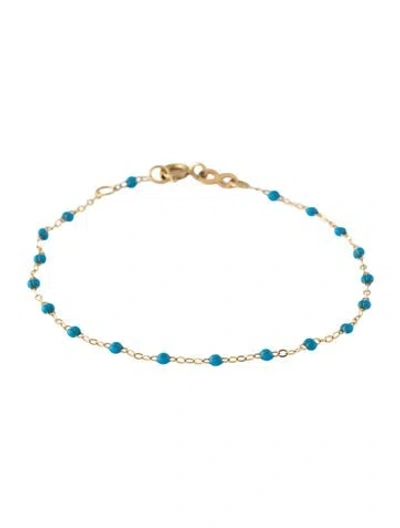 Pre-owned Gigi Clozeau Resin Classic Link Bracelet, 6.5" In Blue