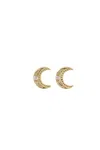Gigi Clozeau 18k Yellow Gold Pirate Diamond Moon Stud Earrings In Gold