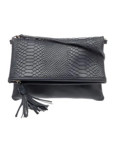 Pre-owned Gigi Embossed Leather Crossbody Bag In Blue