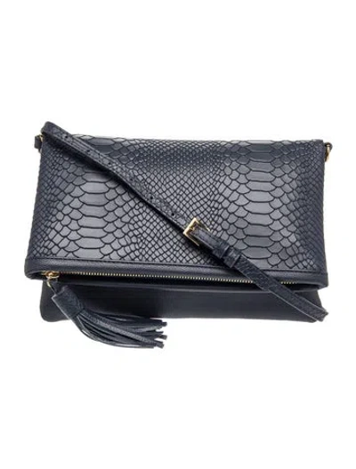 Pre-owned Gigi Embossed Leather Crossbody Bag In Grey