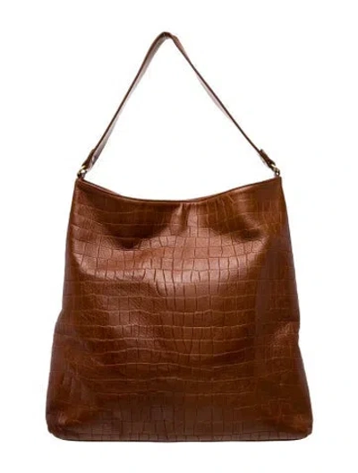 Pre-owned Gigi Embossed Leather Hobo In Brown