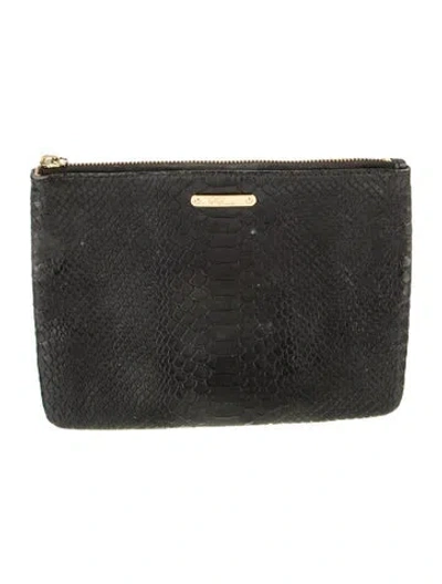 Pre-owned Gigi Embossed Leather Portfolio In Neutral