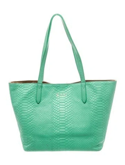 Pre-owned Gigi Embossed Leather Shoulder Bag In Green